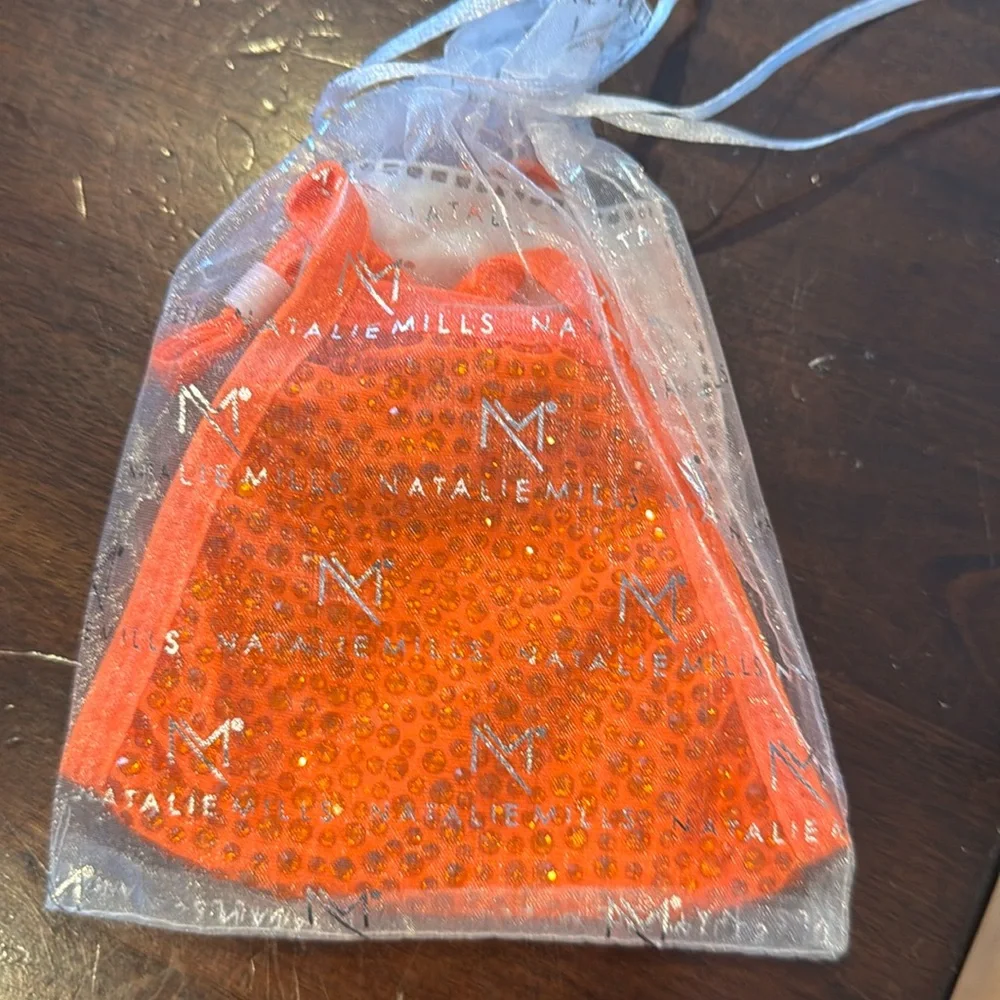 Orange Rhinestone Destiny Crystal Face Mask with AB Crystals Natalie Mills